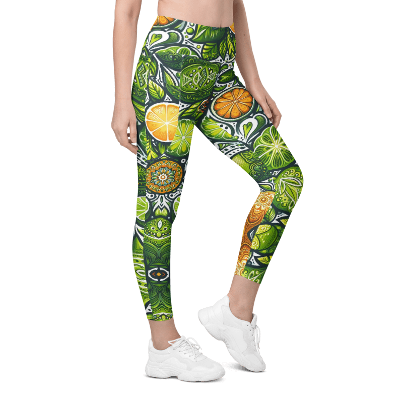 Tropical Citrus Leggings - Pockets