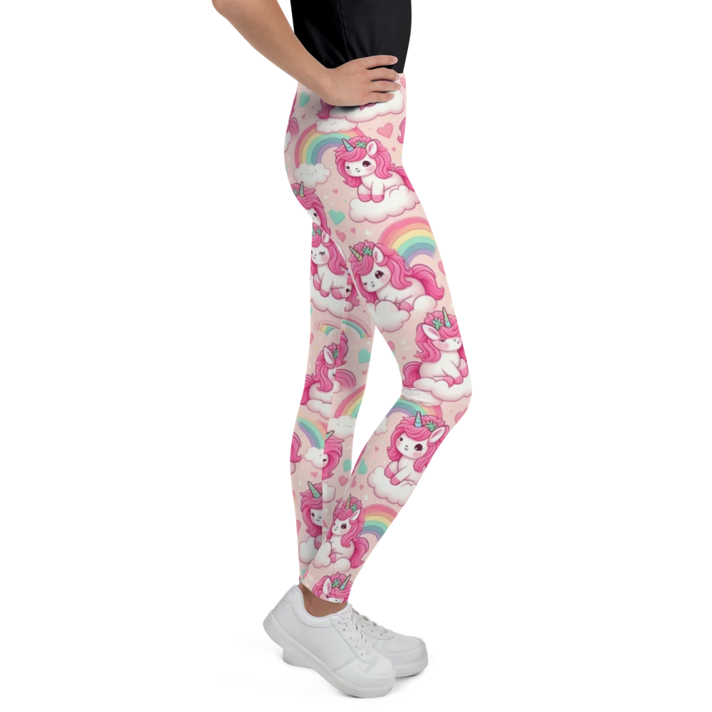 Pink Fluffy Unicorns Leggings - Youth