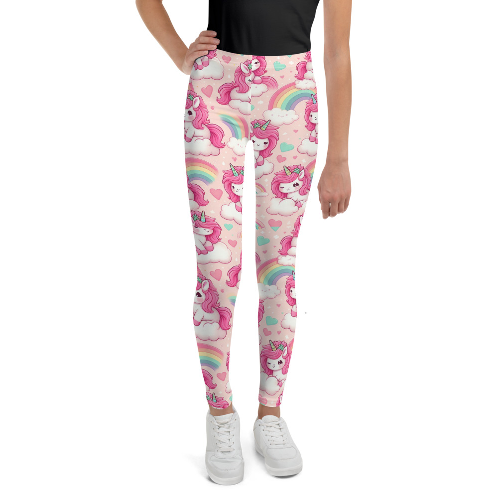 Pink Fluffy Unicorns Leggings - Youth