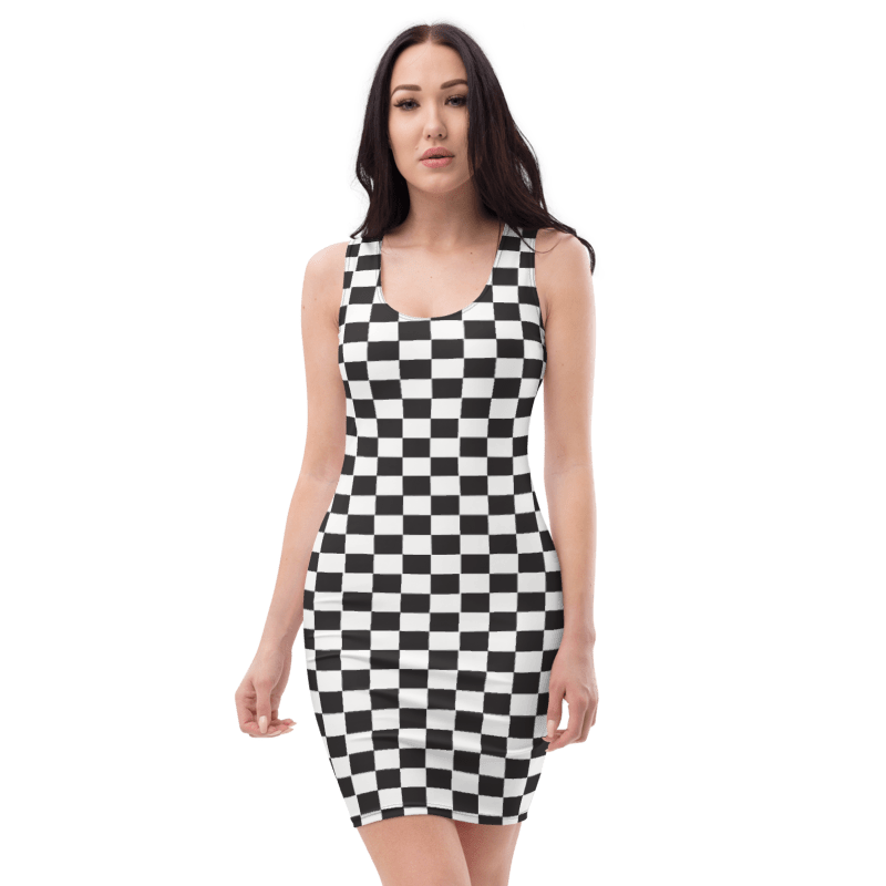 Vanilla Checkered Twist Dress