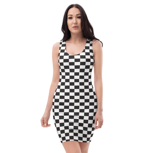 Vanilla Checkered Twist Dress