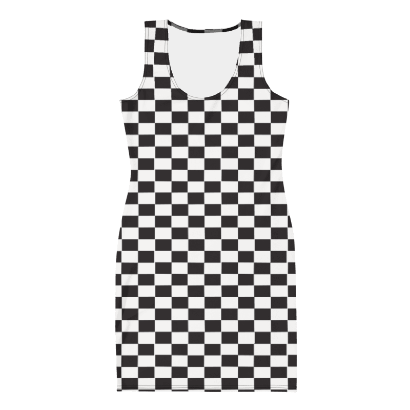 Vanilla Checkered Twist Dress