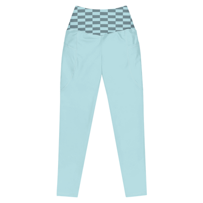 Blueberry Check Twist Leggings - Pockets