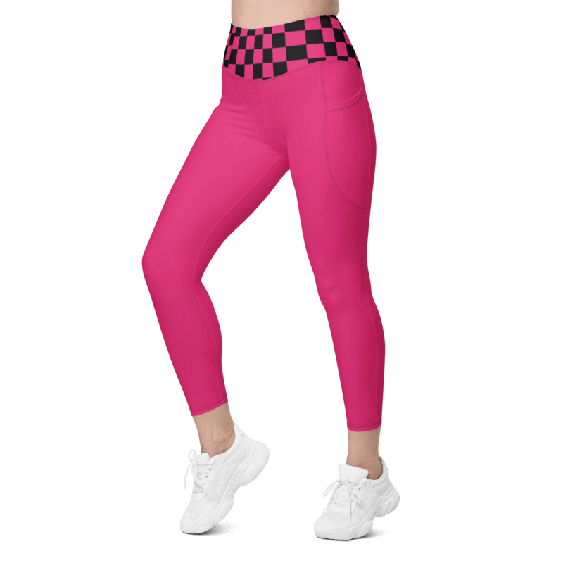 Cherry Cola Checkered Leggings - Pockets