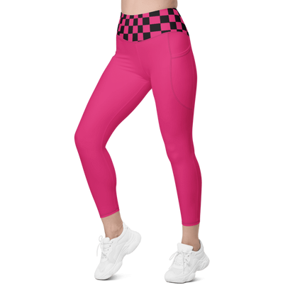 Cherry Cola Checkered Leggings - Pockets