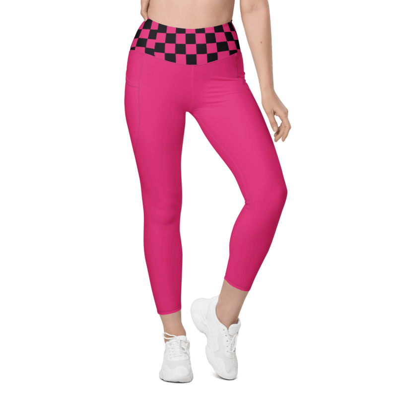 Cherry Cola Checkered Leggings - Pockets