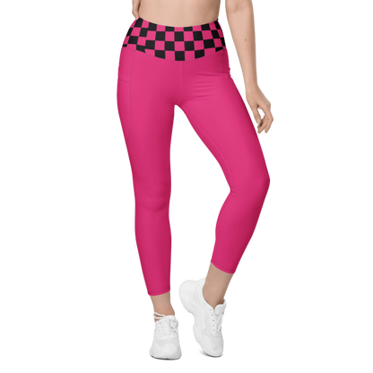 Cherry Cola Checkered Leggings - Pockets