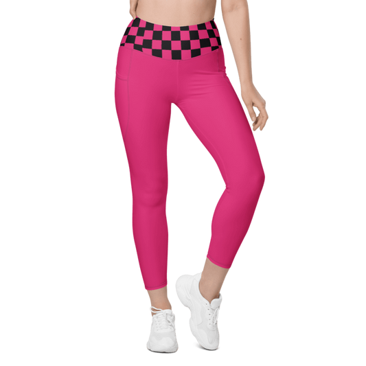 Cherry Cola Checkered Leggings - Pockets