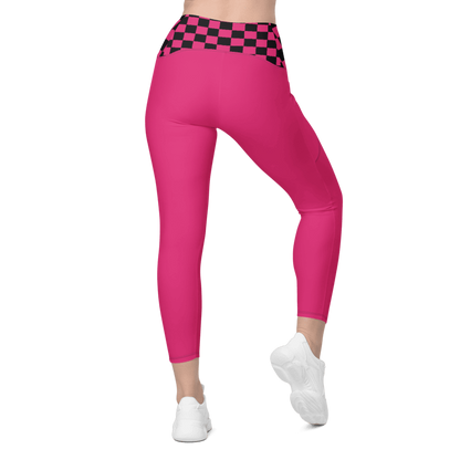 Cherry Cola Checkered Leggings - Pockets