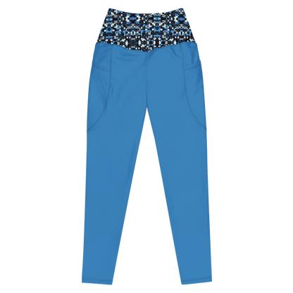 Blue Camo Leggings - Pockets