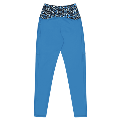 Blue Camo Leggings - Pockets