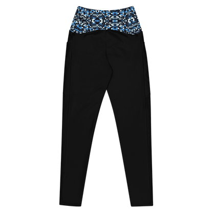 Blue Camo Leggings - Pockets