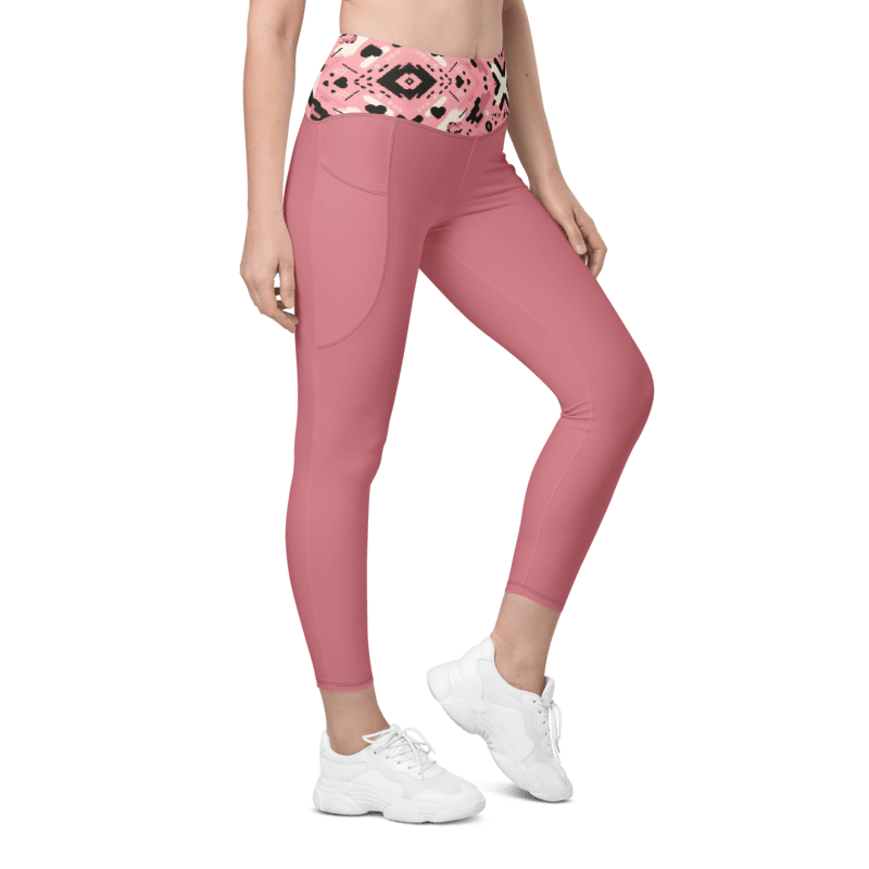 Pink Camo Leggings - Pockets