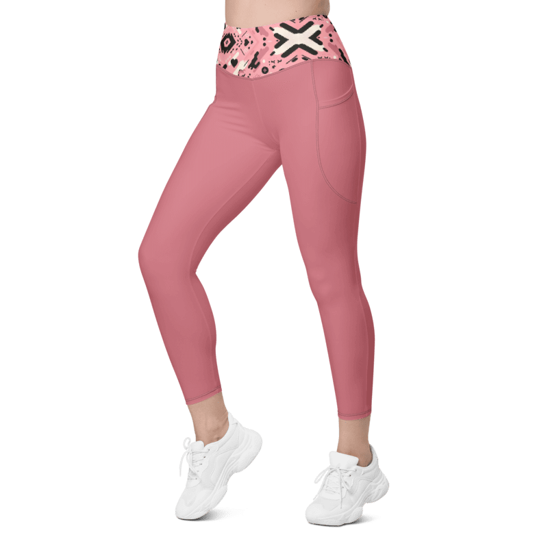 Pink Camo Leggings - Pockets