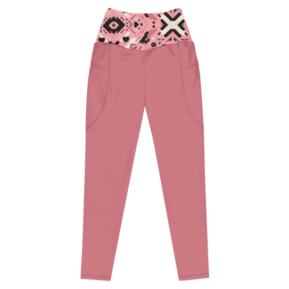 Pink Camo Leggings - Pockets