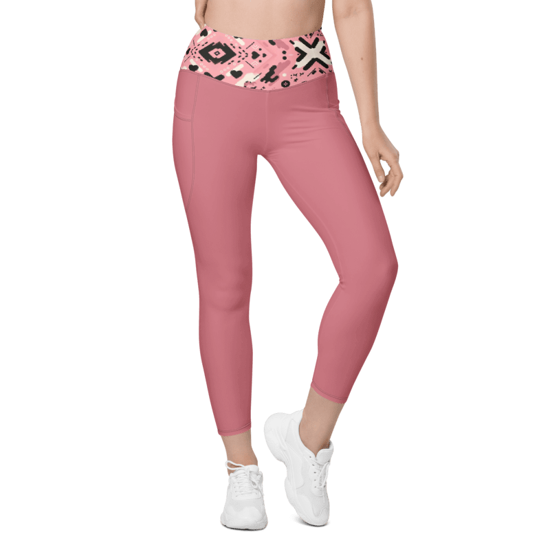 Pink Camo Leggings - Pockets