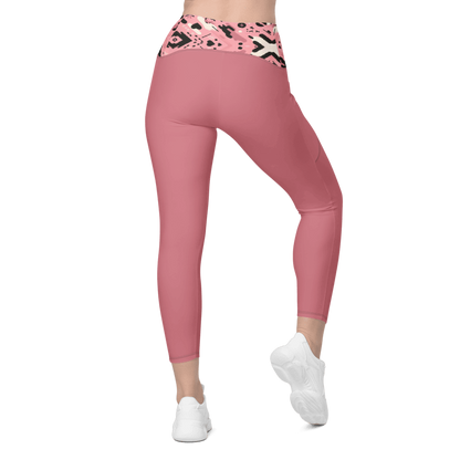 Pink Camo Leggings - Pockets