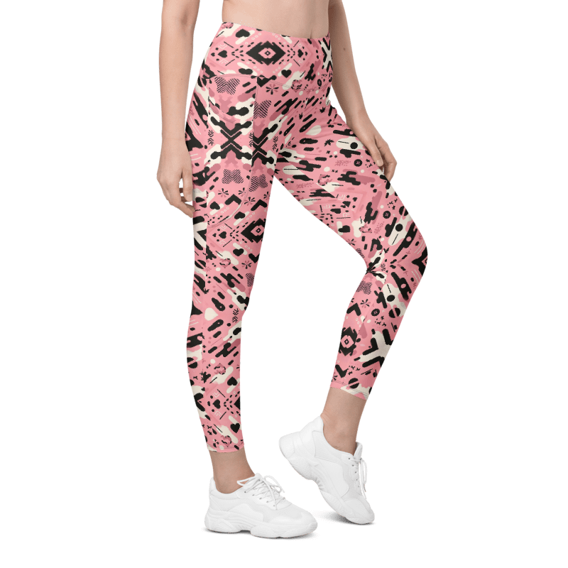 Pink Camo Leggings - Pockets