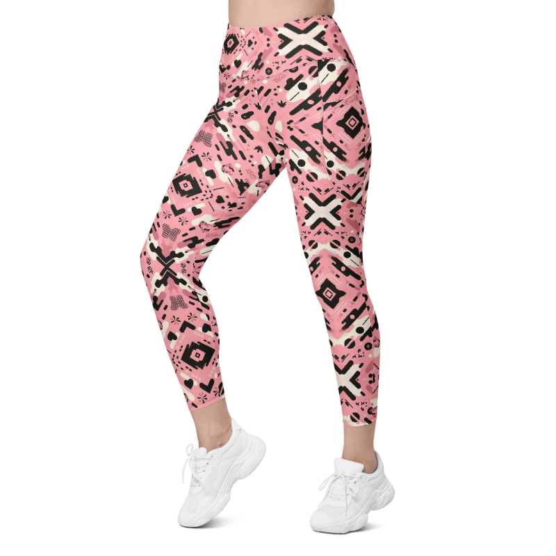 Pink Camo Leggings - Pockets