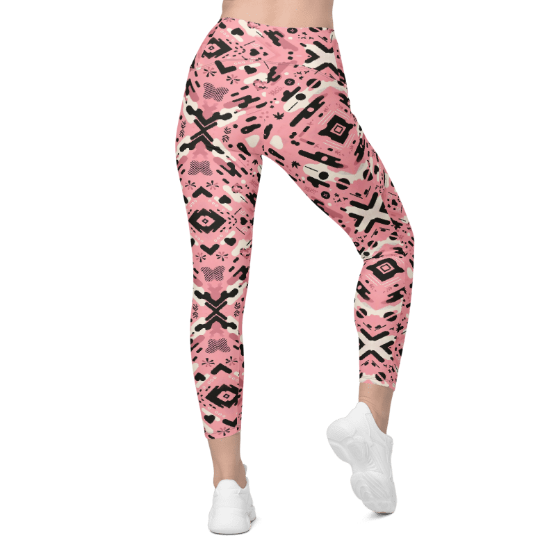 Pink Camo Leggings - Pockets