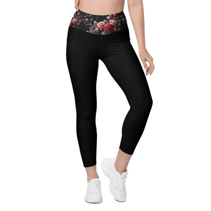 Rose Vine Leggings - Pockets
