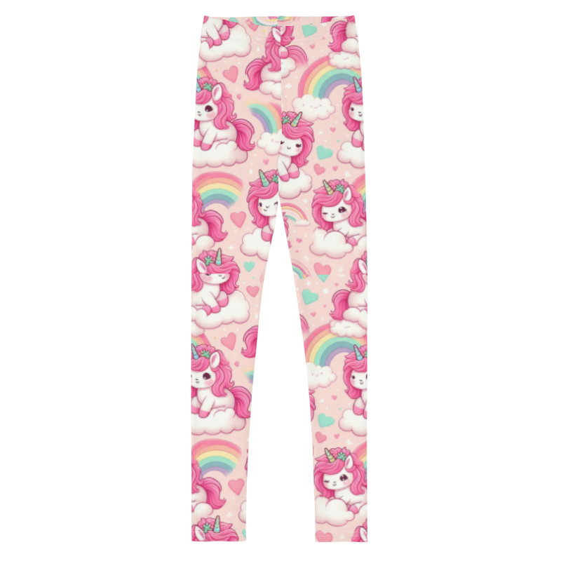 Pink Fluffy Unicorns Leggings - Youth